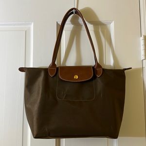 Longchamp Le Pliage Medium Khaki Shoulder Tote Bag